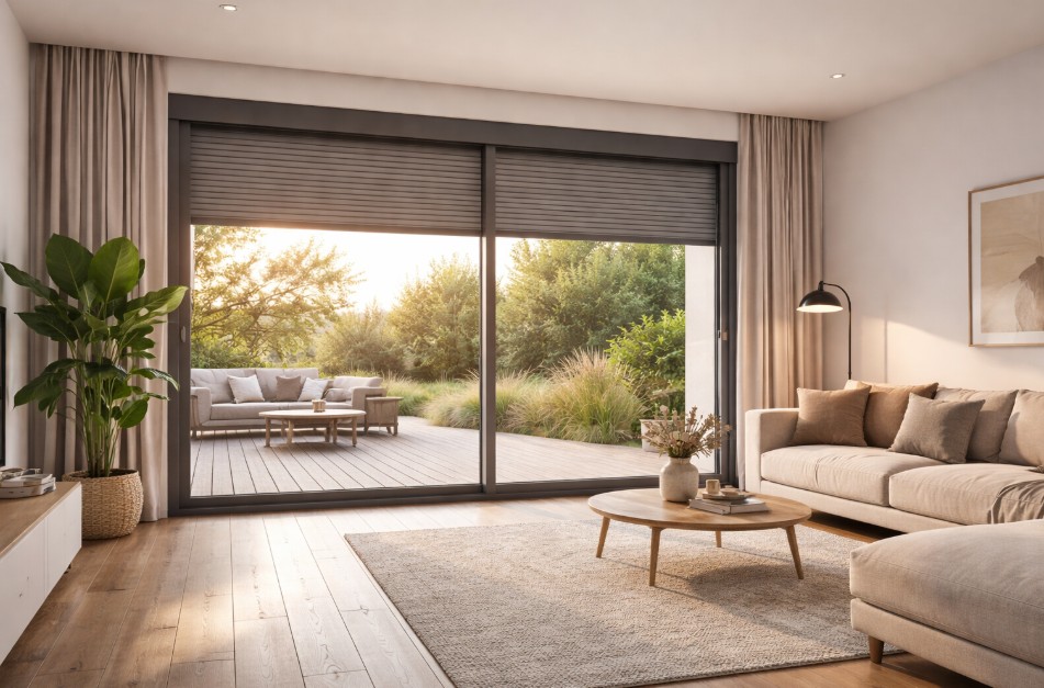 baie vitree avec volets roulants