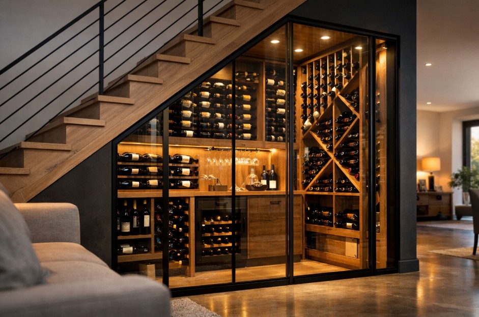 cave a vin sous escalier