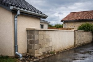 cheneaux sur mur en limite de propriété